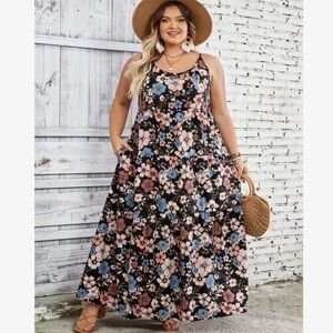 SHEIN Curve Floral Maxi Dress Woman’s Size 1XL Shortsleeve Lightweight